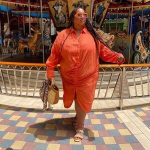 Orange Crinkle Dress